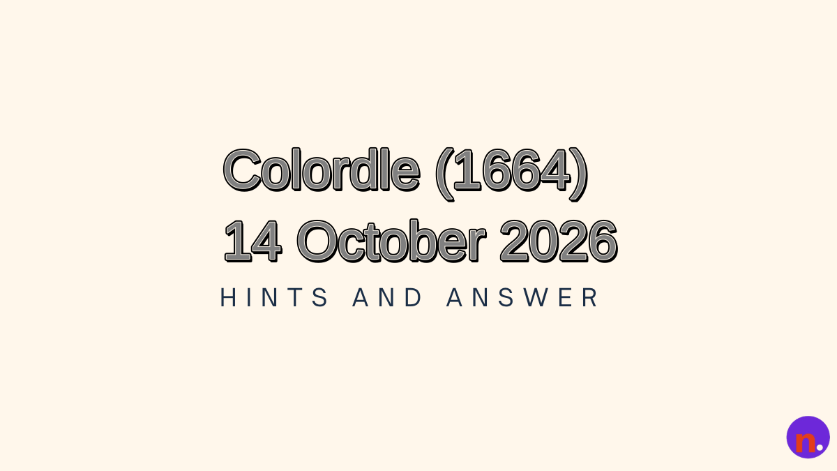 Game icon and date for Colordle #1664 Hints and Answers for October 14, 2026