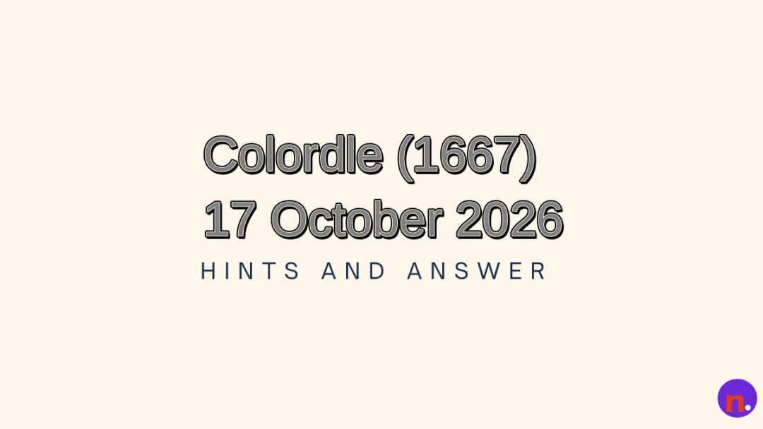Game icon and date for Colordle #1667 Hints and Answers for October 17, 2026