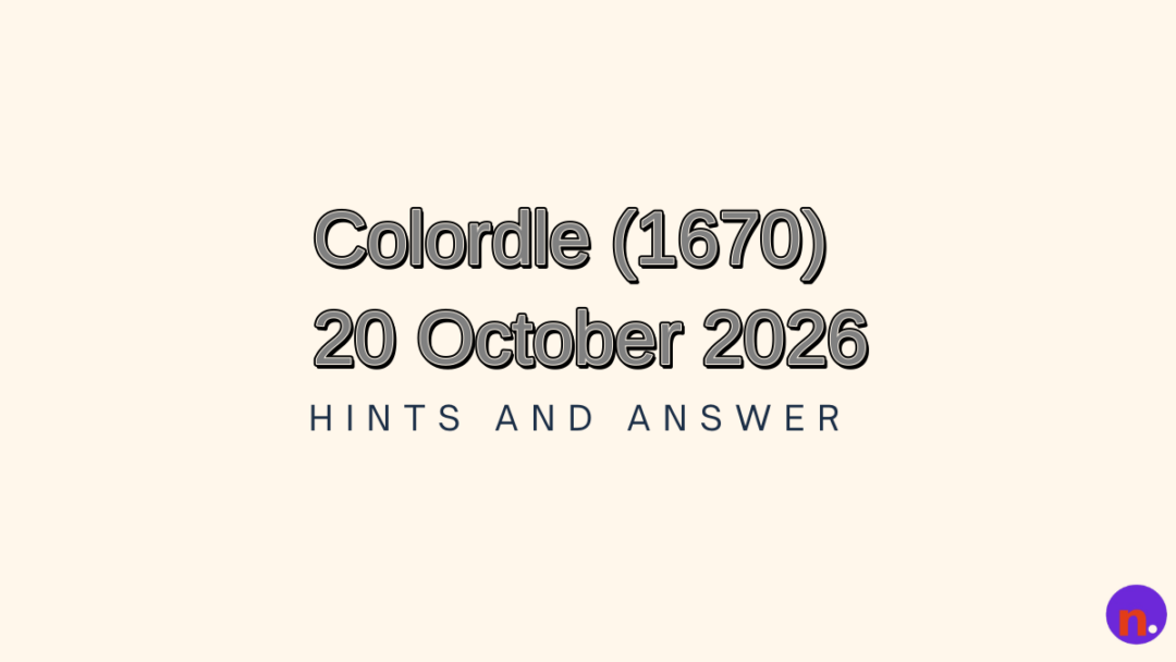 Game icon and date for Colordle #1670 Hints and Answers for October 20, 2026