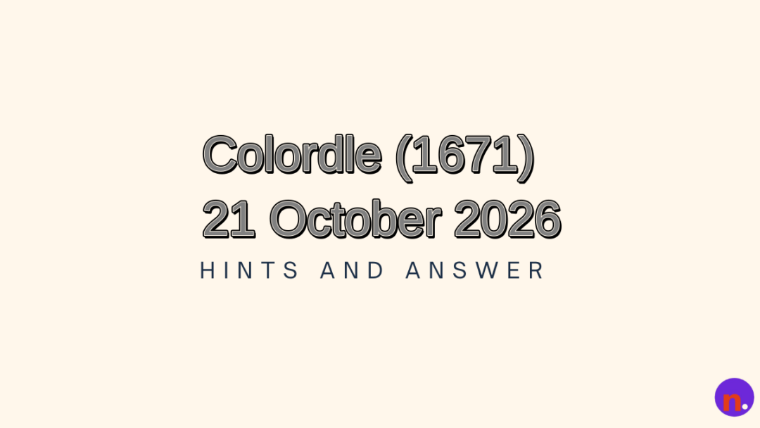 Game icon and date for Colordle #1671 Hints and Answers for October 21, 2026