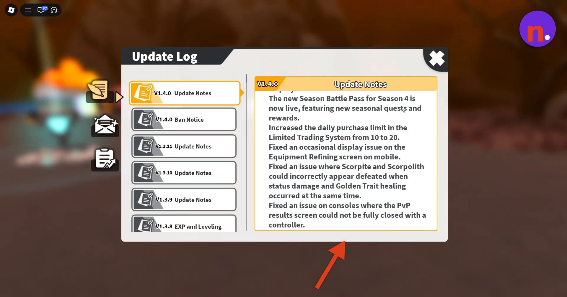 The V1.4.0 trading change and bug fixes
