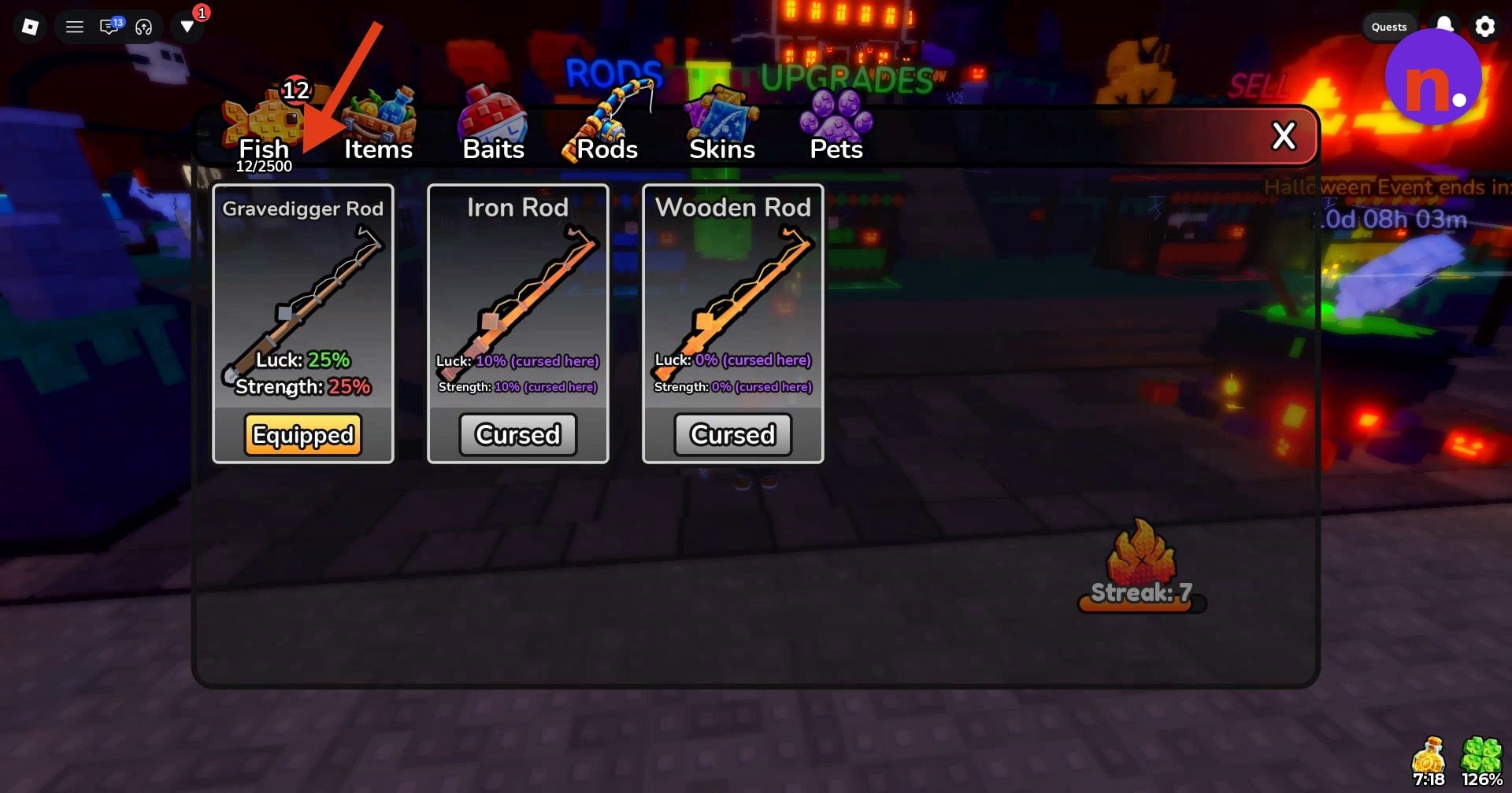 Recognize the equipped Gravedigger Rod