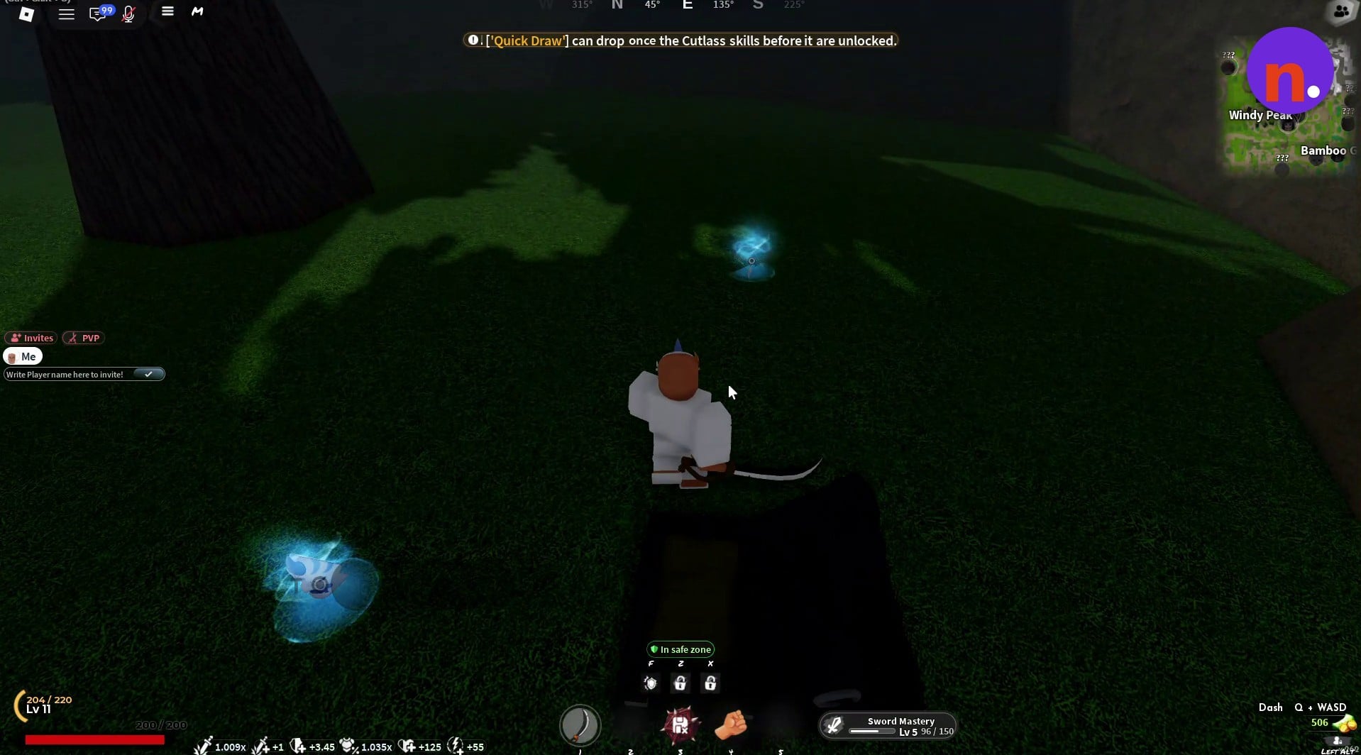 The glowing loot orb for the necklace pickup