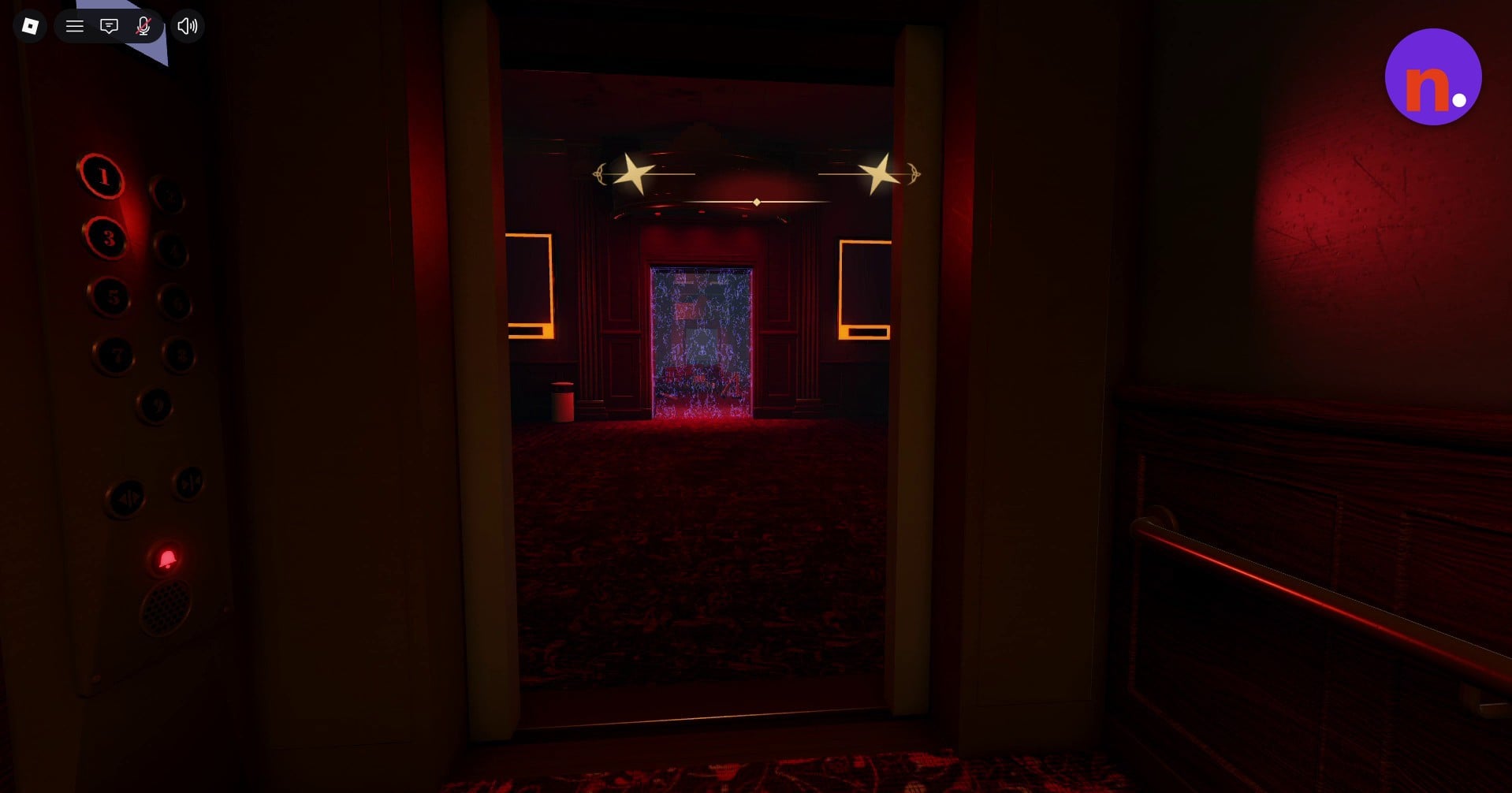 The hallway entrance beneath the Floor 9 sign