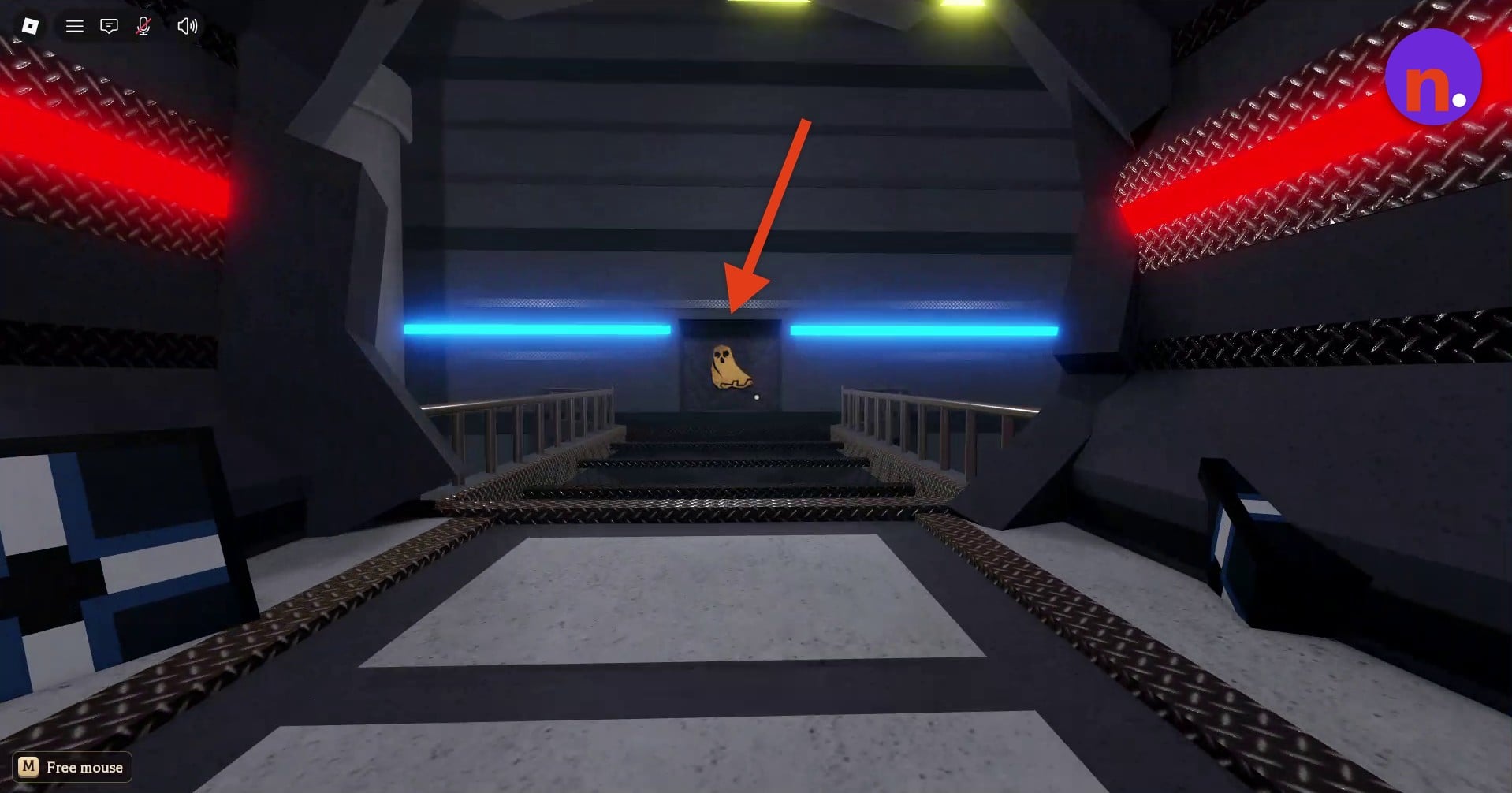 The Ghost symbol beyond the chamber's central bridge