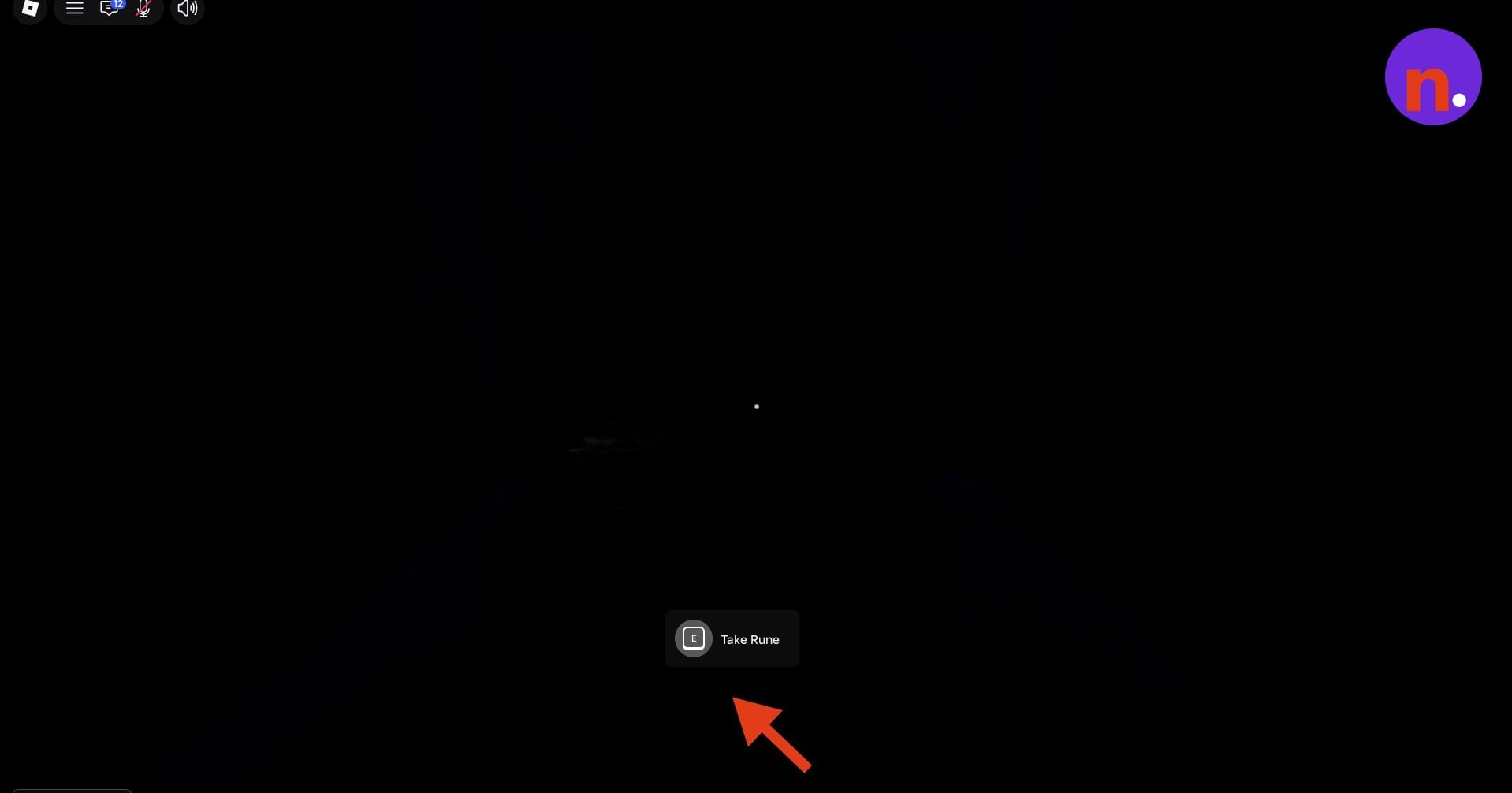 The Take Rune interaction in the hidden room