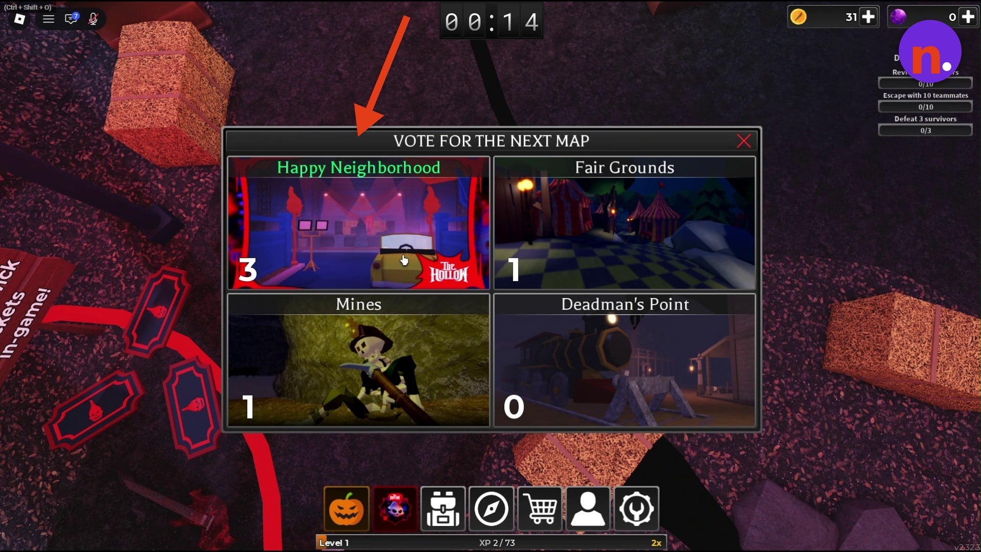 Vote for Happy Neighborhood during intermission.