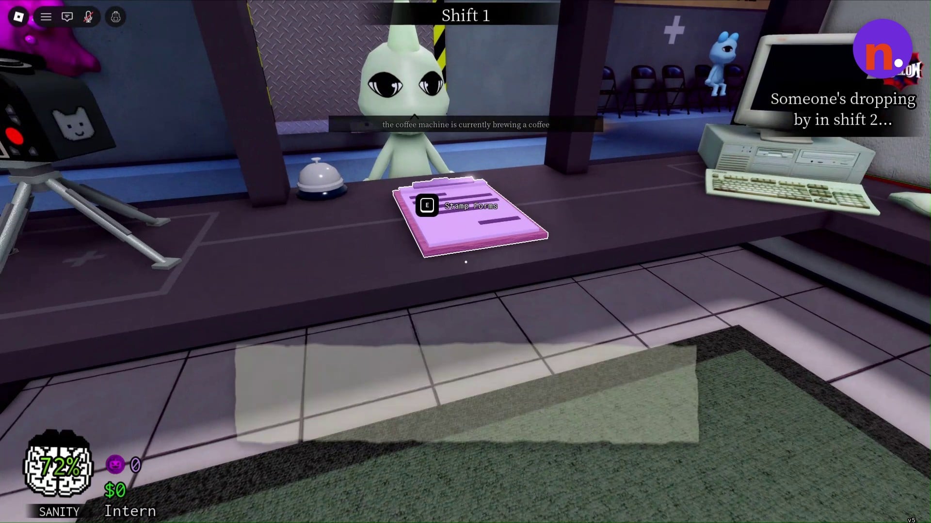 Reception check-in