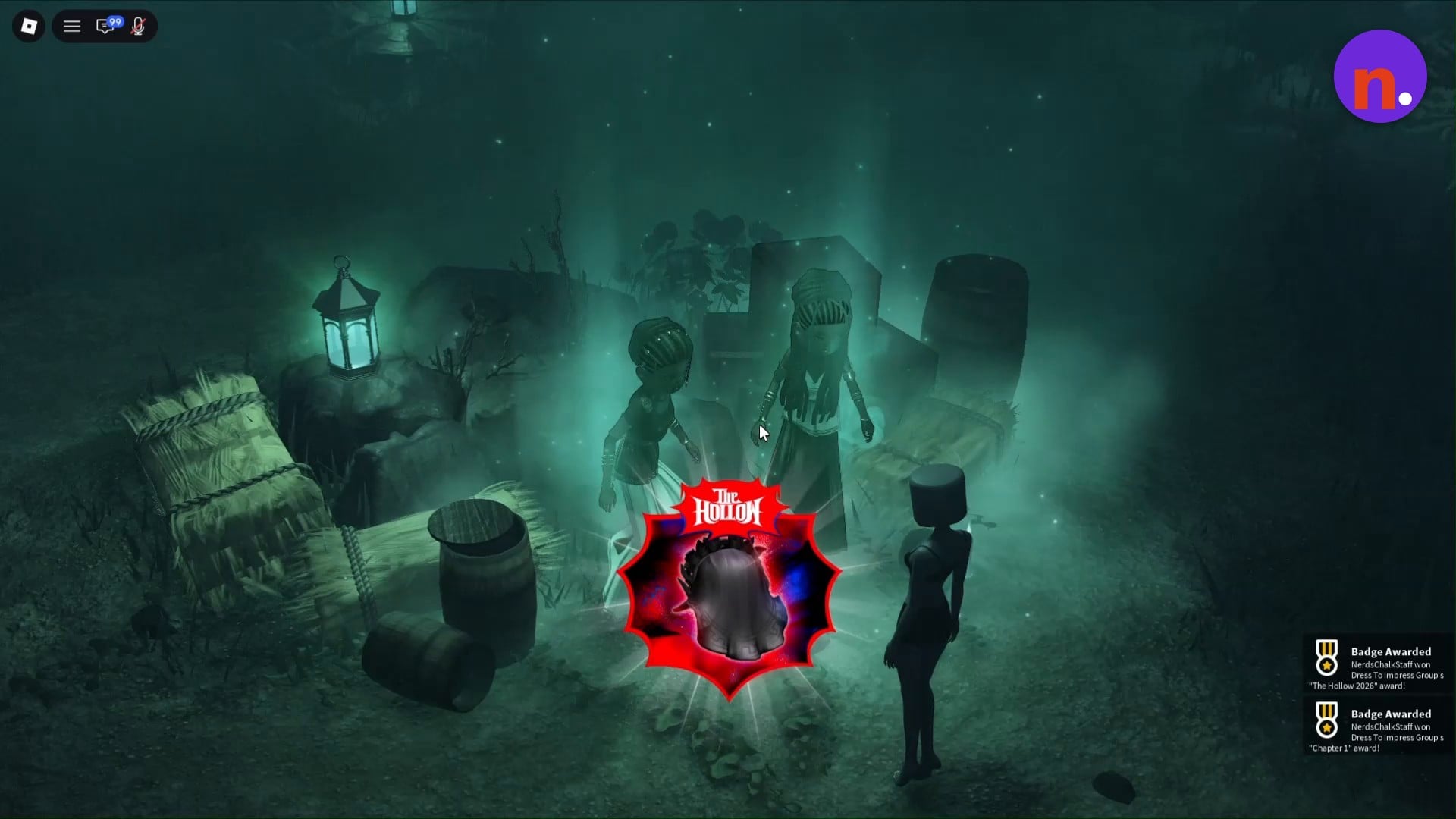 Approach the spirits to receive both completion badges