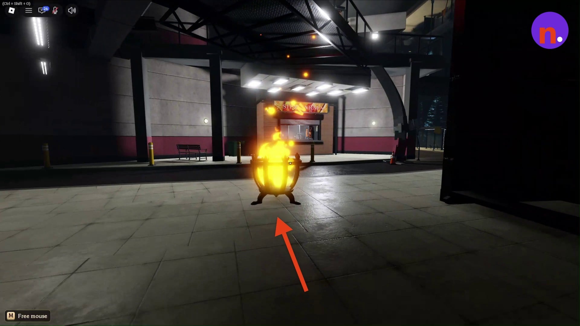 Collect your torch from the burning brazier