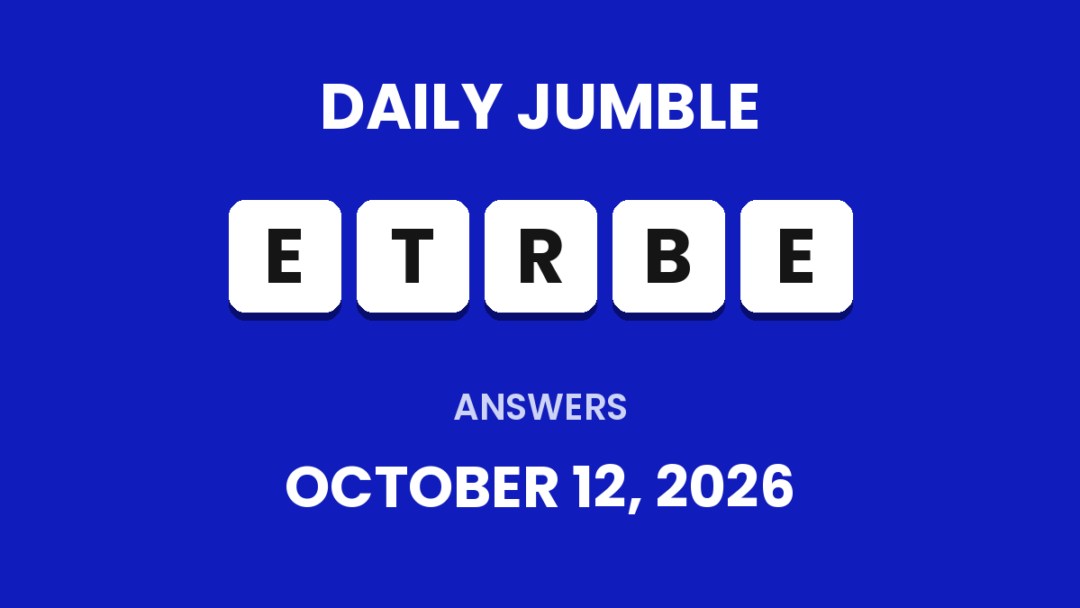 Game icon and date for Daily Jumble Hints and Answers Today: October 12, 2026