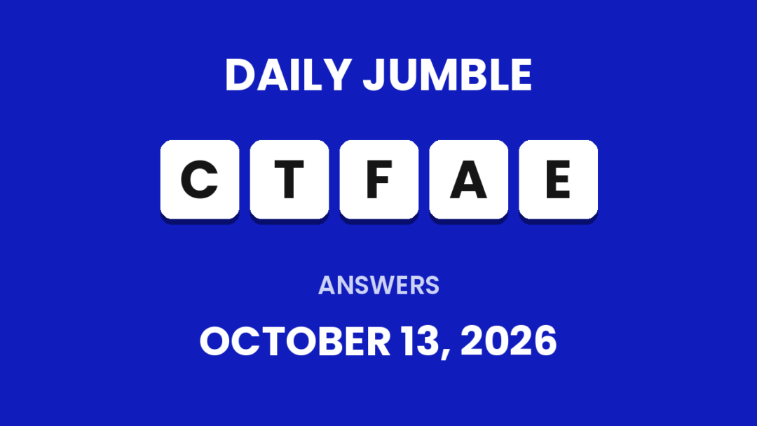 Game icon and date for Daily Jumble Hints and Answers Today: October 13, 2026
