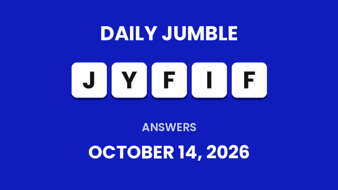 Game icon and date for Daily Jumble Hints and Answers for October 14, 2026