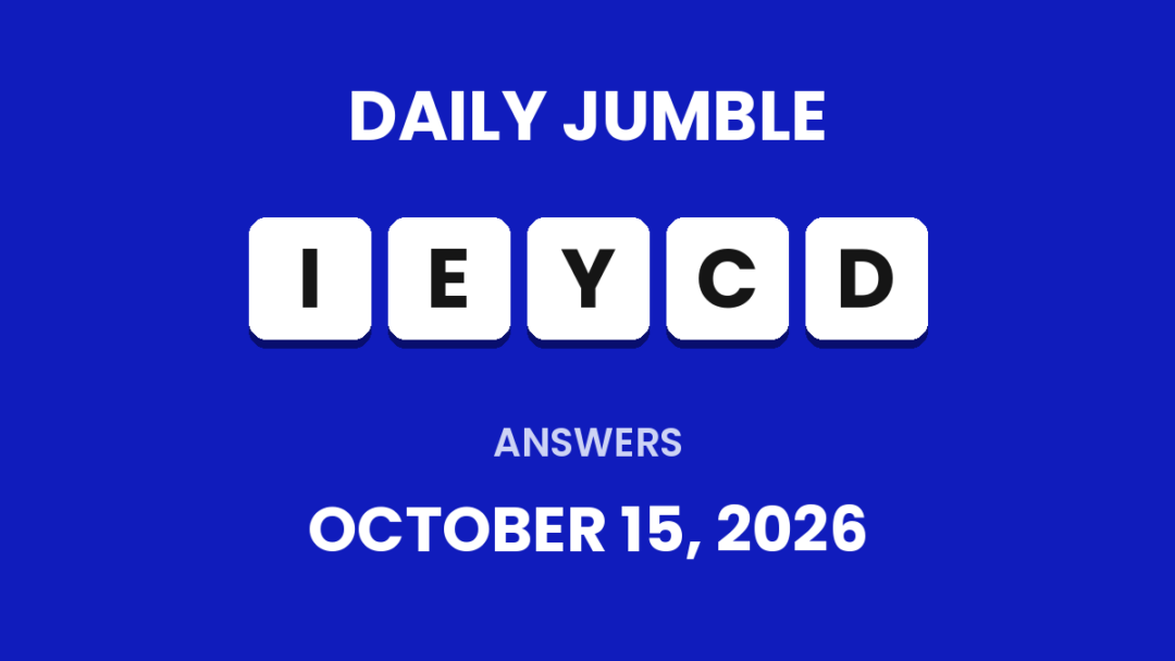 Game icon and date for Daily Jumble Hints and Answers for October 15, 2026