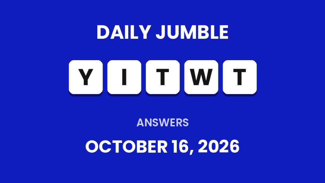 Game icon and date for Daily Jumble Hints and Answers for October 16, 2026