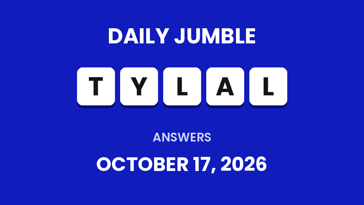 Game icon and date for Daily Jumble Hints and Answers for October 17, 2026