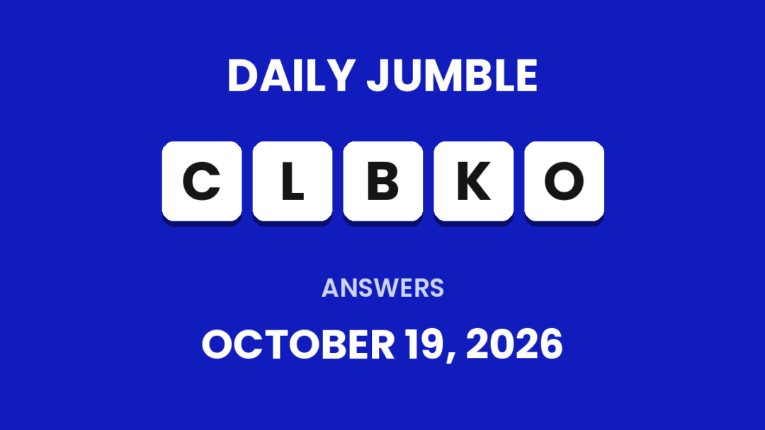 Game icon and date for Daily Jumble Hints and Answers for October 19, 2026