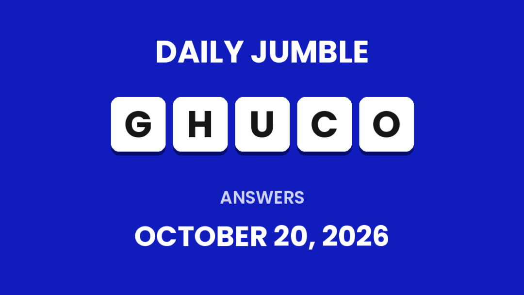 Game icon and date for Daily Jumble Hints and Answers for October 20, 2026