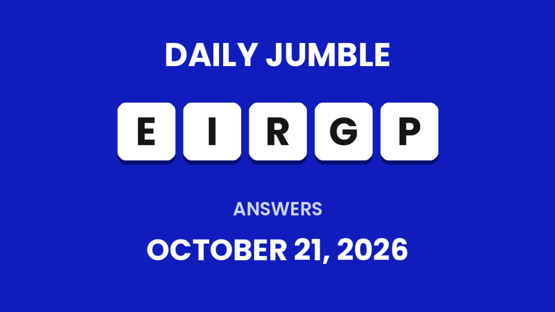 Game icon and date for Daily Jumble Hints and Answers for October 21, 2026