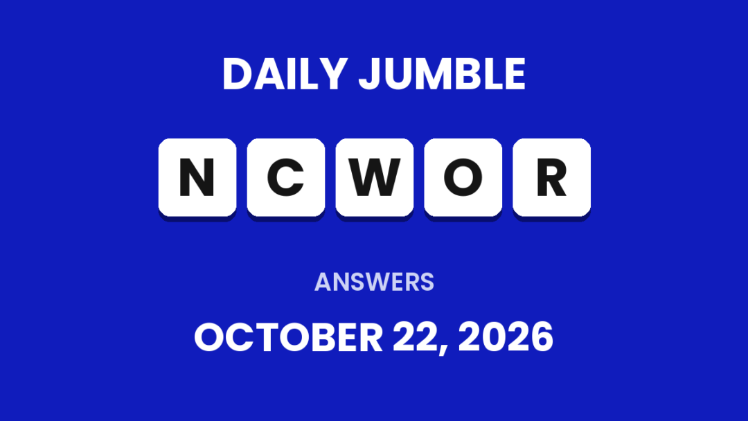 Game icon and date for Daily Jumble Hints and Answers for October 22, 2026