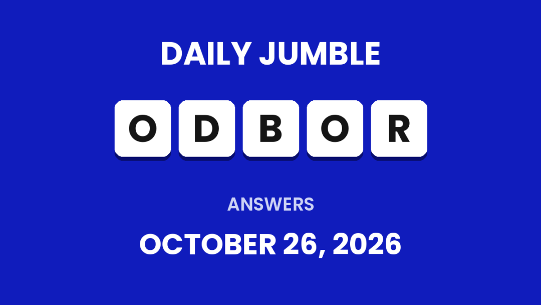 Game icon and date for Daily Jumble Hints and Answers for October 26, 2026
