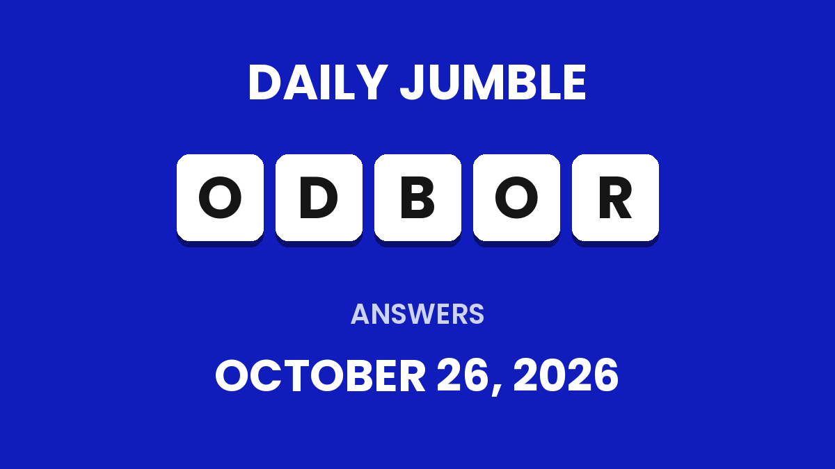 Game icon and date for Daily Jumble Hints and Answers for October 26, 2026