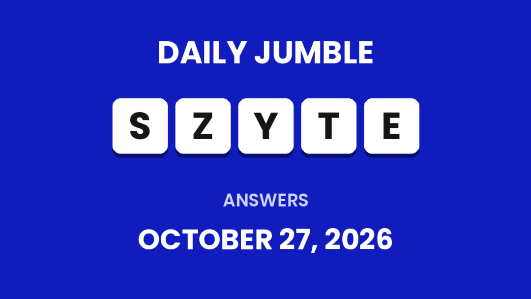 Game icon and date for Daily Jumble Hints and Answers for October 27, 2026