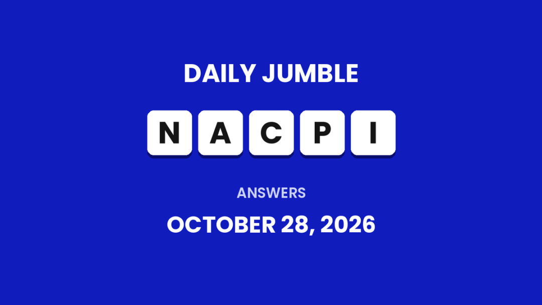 Game icon and date for Daily Jumble Hints and Answers for October 28, 2026