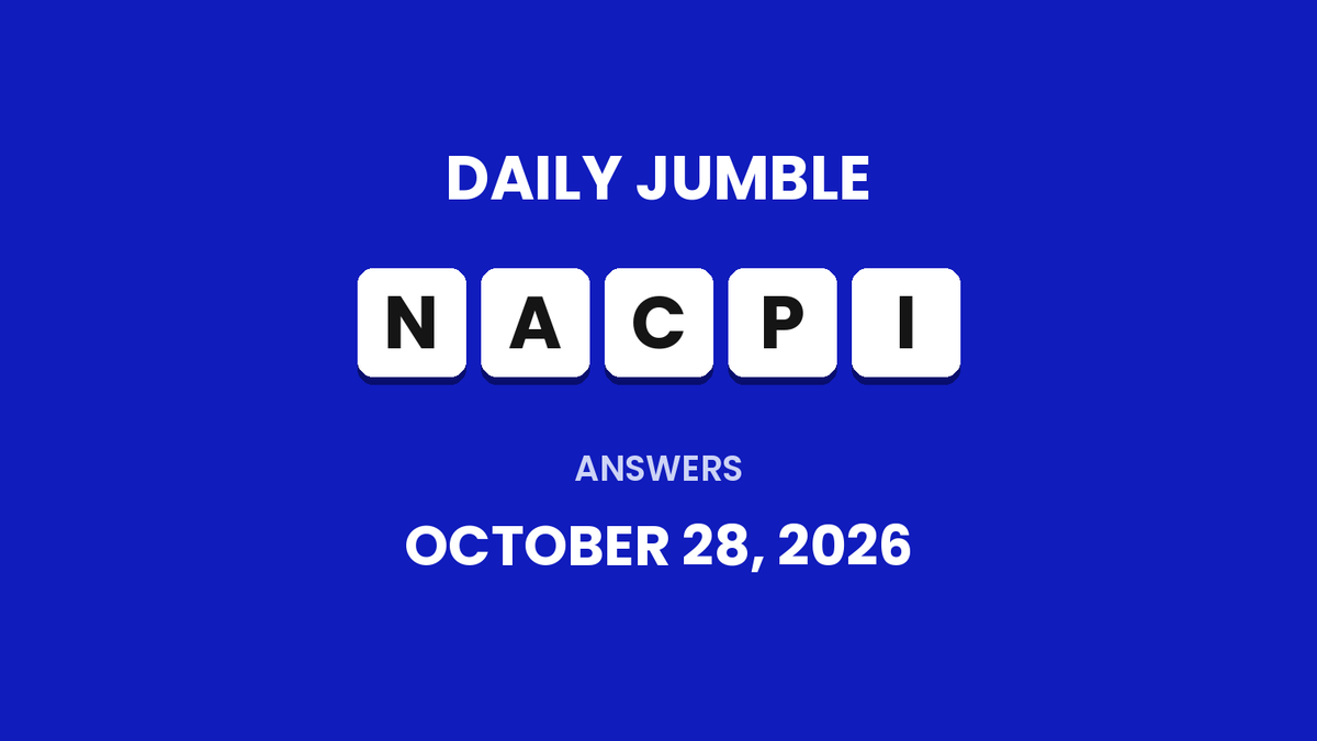 Game icon and date for Daily Jumble Hints and Answers for October 28, 2026