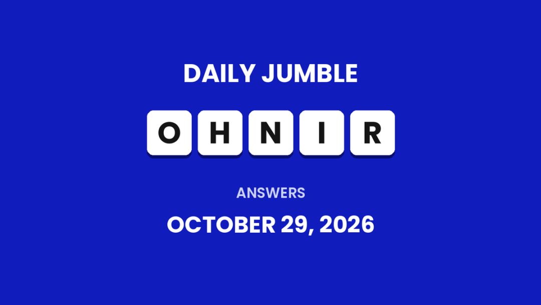 Game icon and date for Daily Jumble Hints and Answers for October 29, 2026