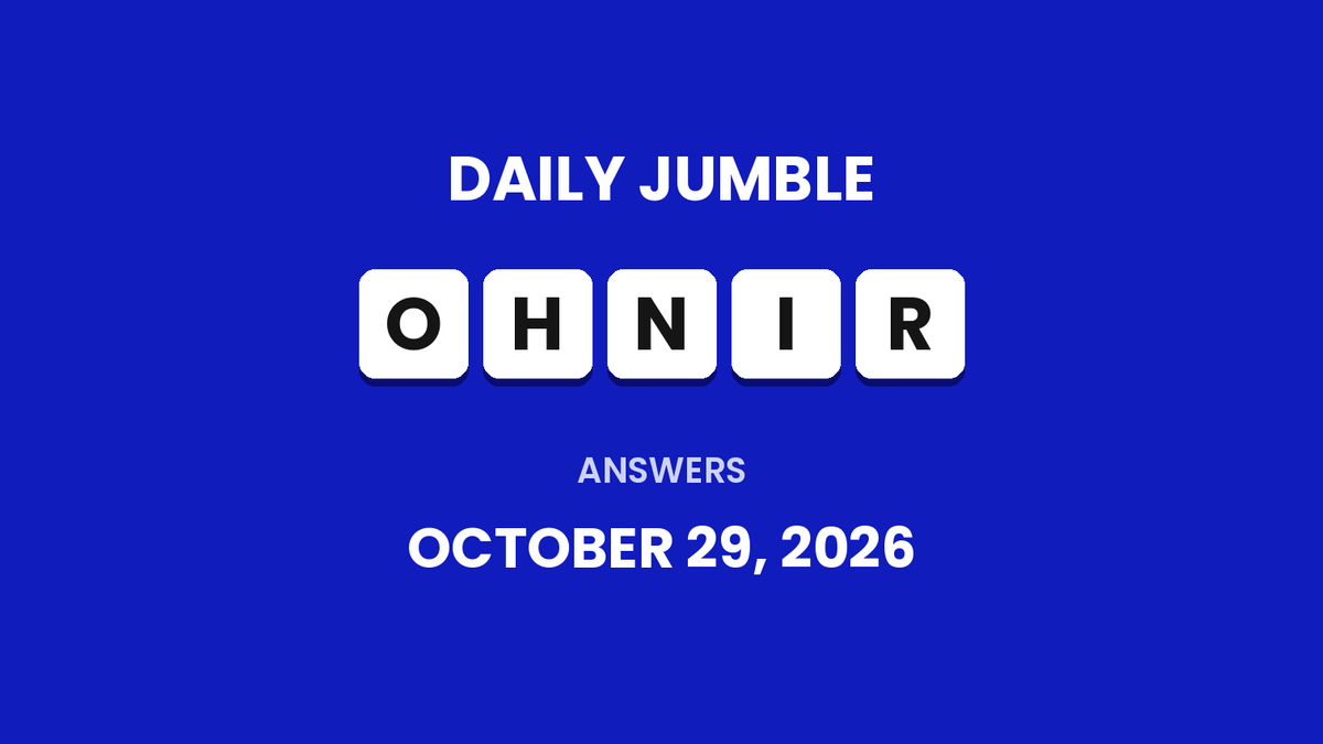 Game icon and date for Daily Jumble Hints and Answers for October 29, 2026