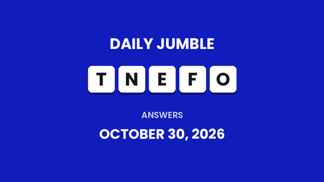 Game icon and date for Daily Jumble Hints and Answers for October 30, 2026