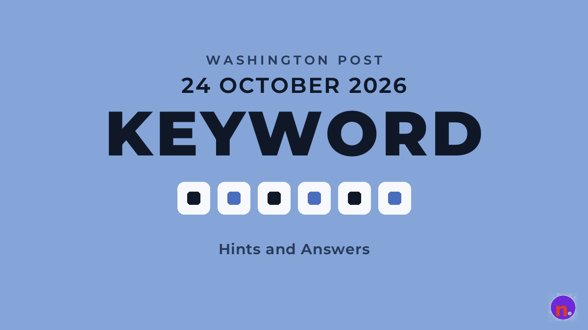 Game icon and date for Washington Post Keyword Hints and Answers for October 24, 2026