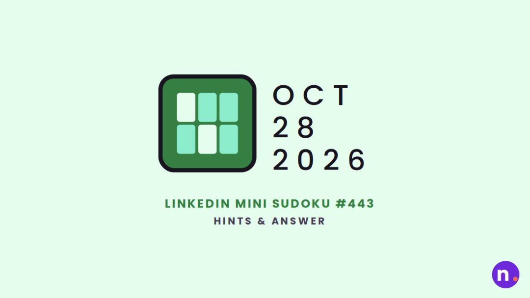 Game icon and date for LinkedIn Mini Sudoku #443 Hints and Answers for October 28, 2026