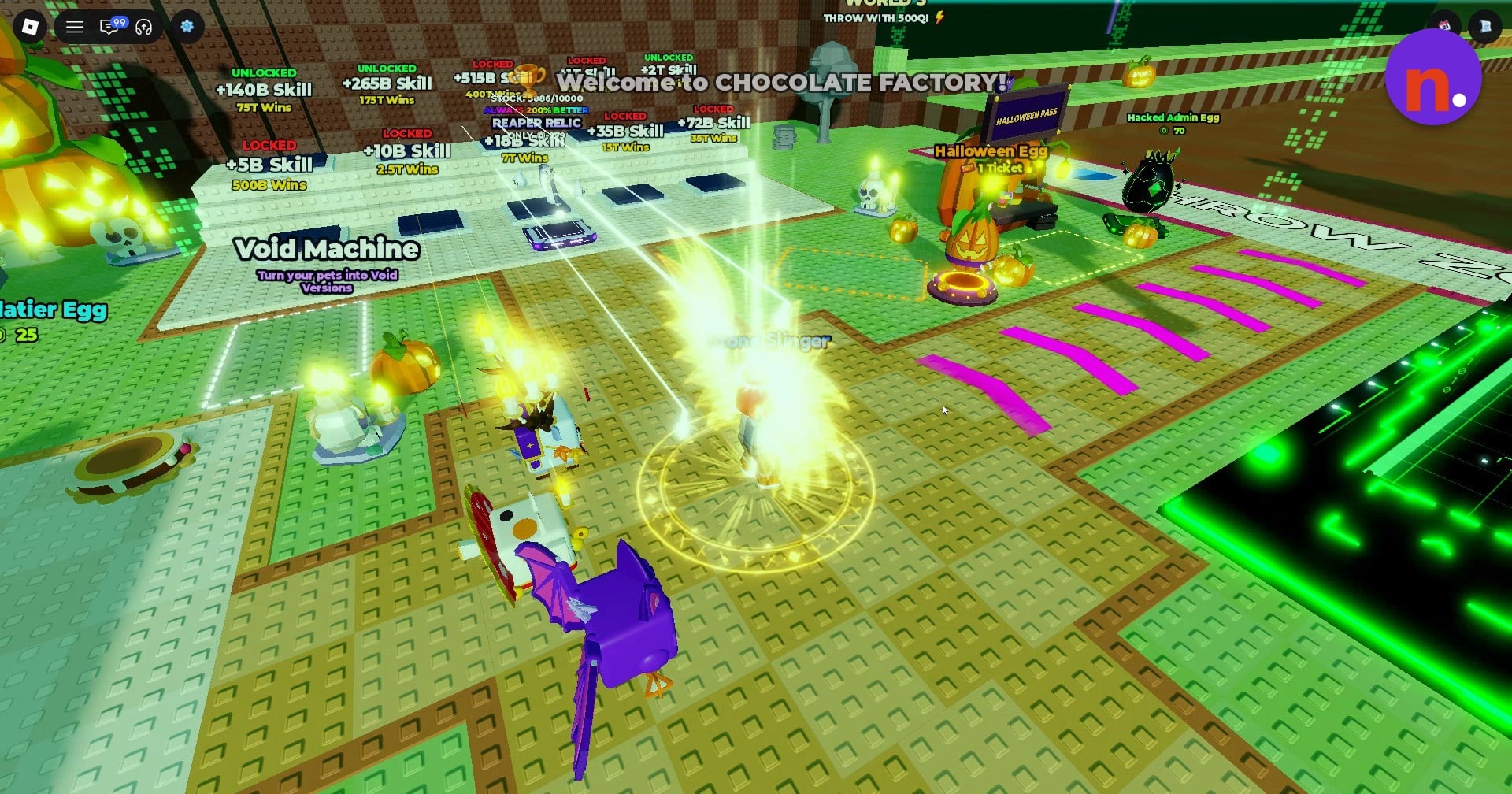Chocolate Factory's training area and throw marker