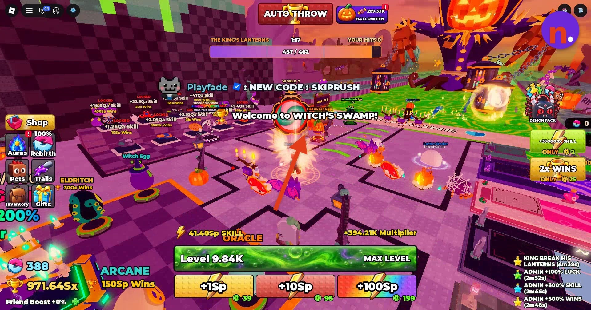 The King's Lanterns activity at Witch's Swamp