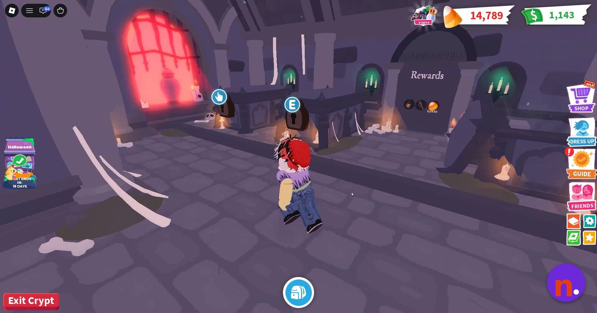 Landmarks inside the Manor crypt