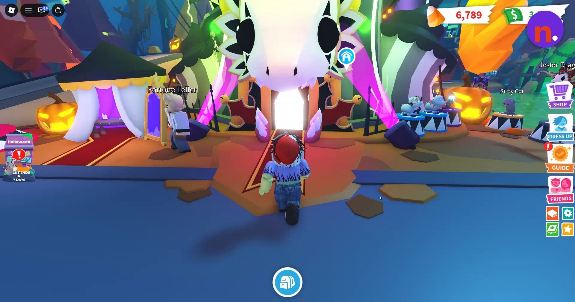 The large skull marks the circus tent entrance