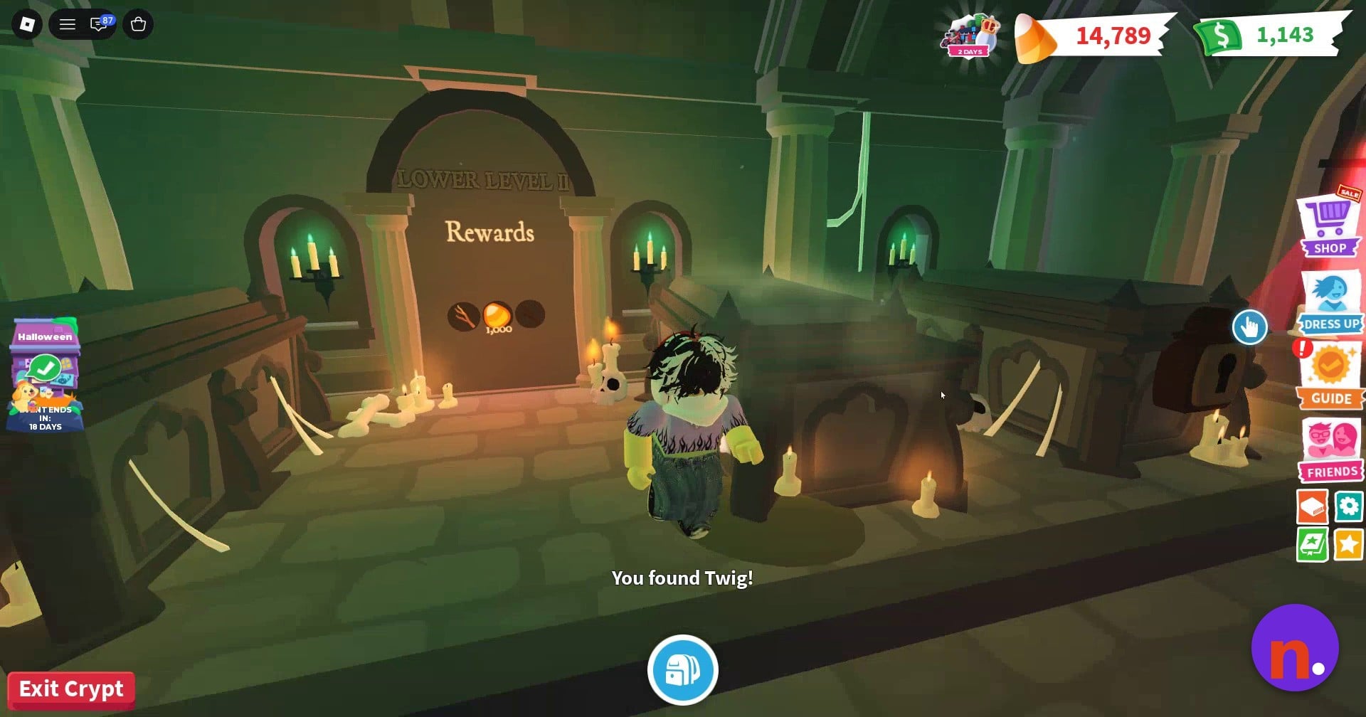 The Twig reward notification