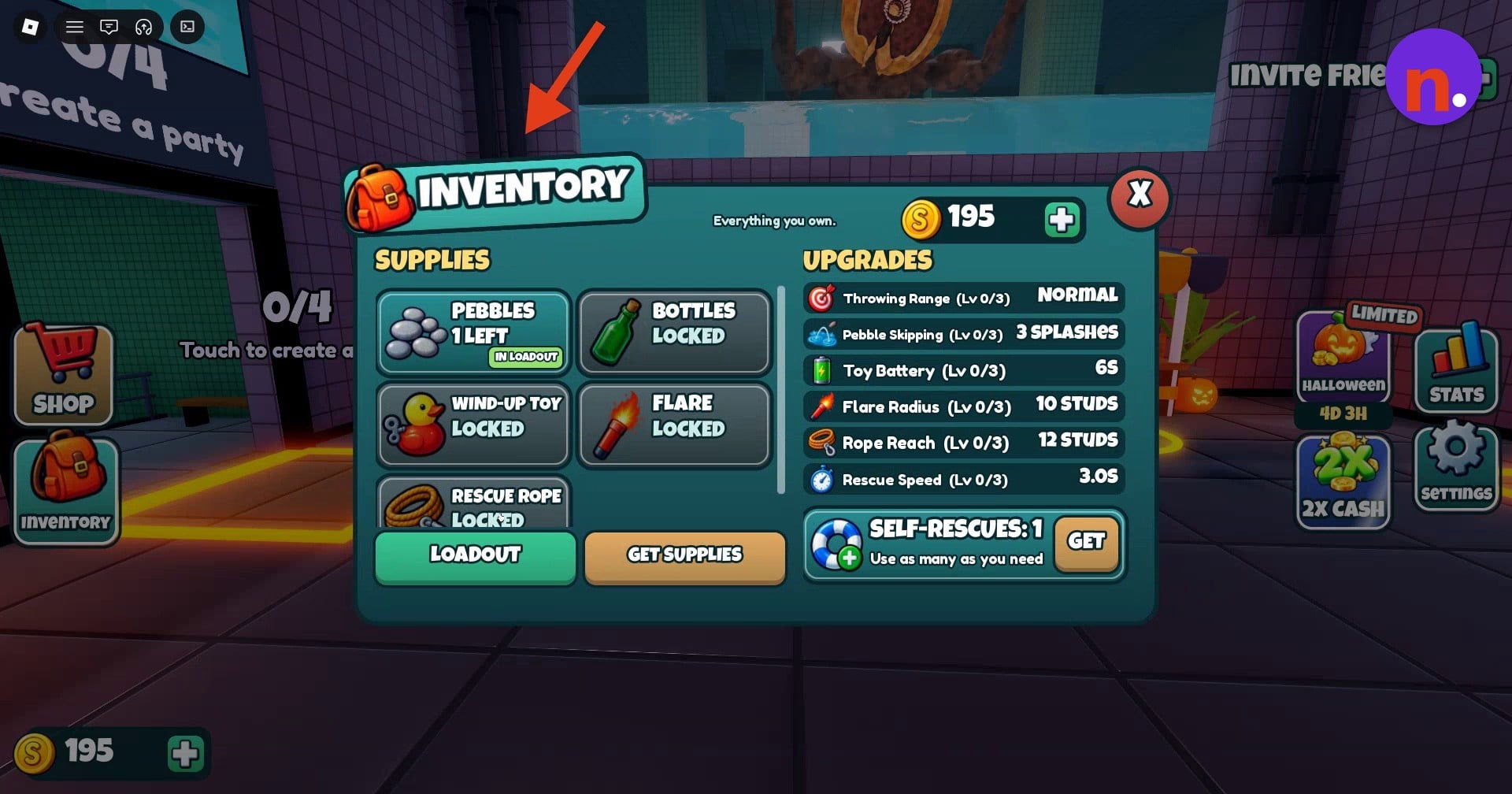 Check the added Pebble in Inventory