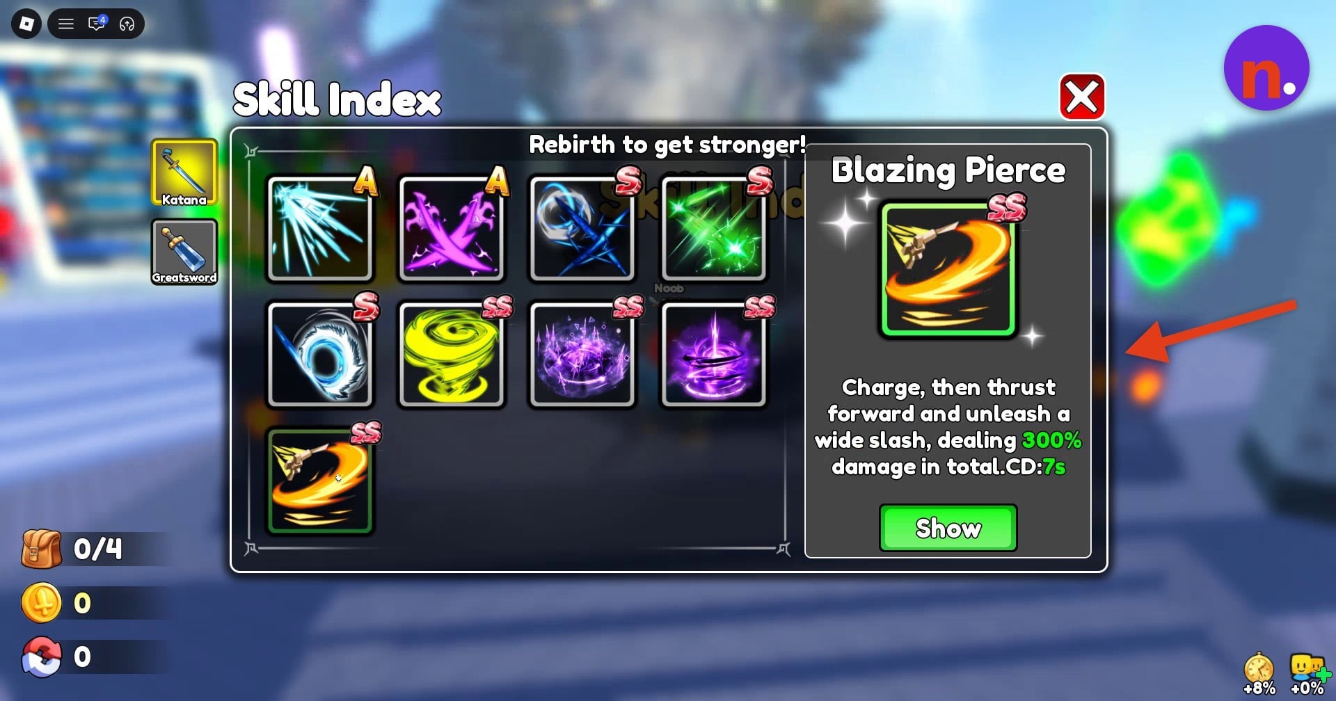 Blazing Pierce’s attack description