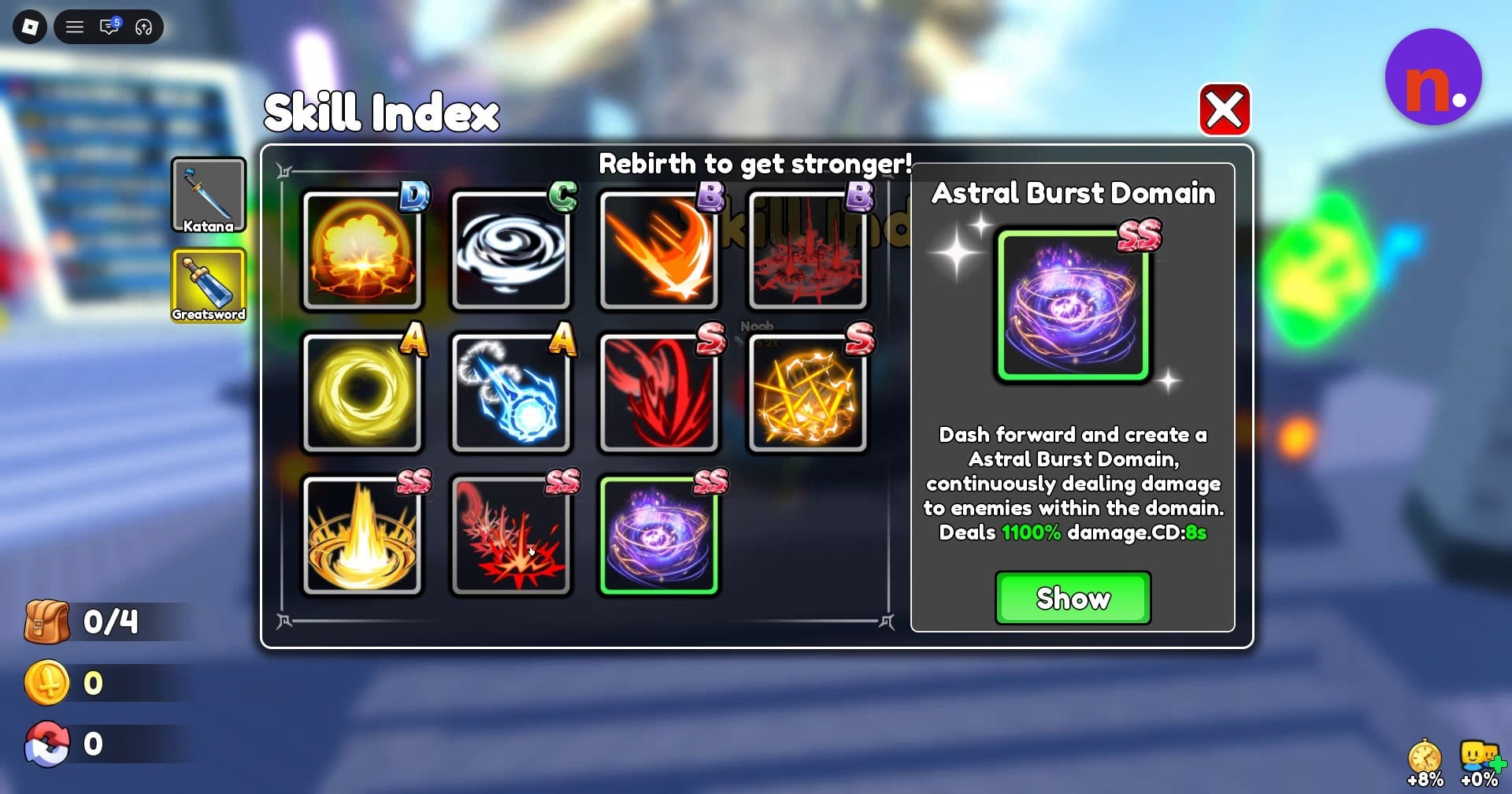 Astral Burst Domain’s damaging area