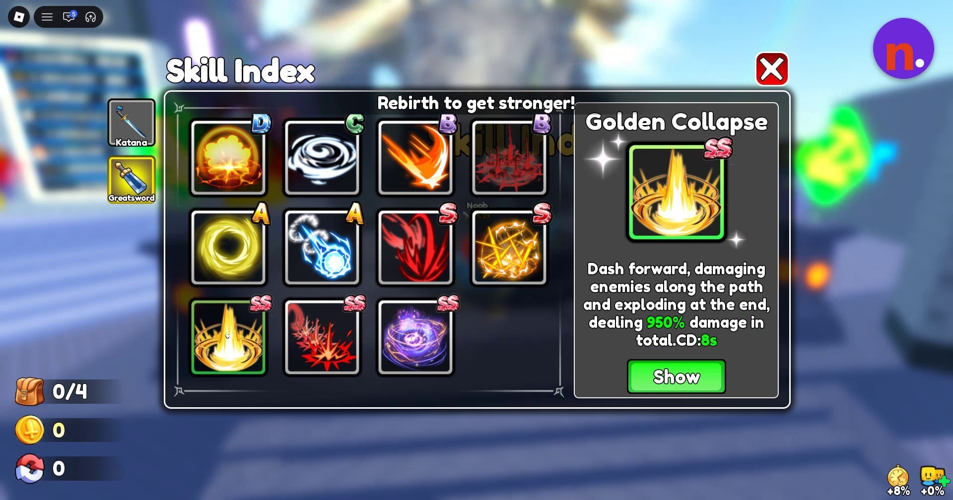 Golden Collapse’s dash and explosion