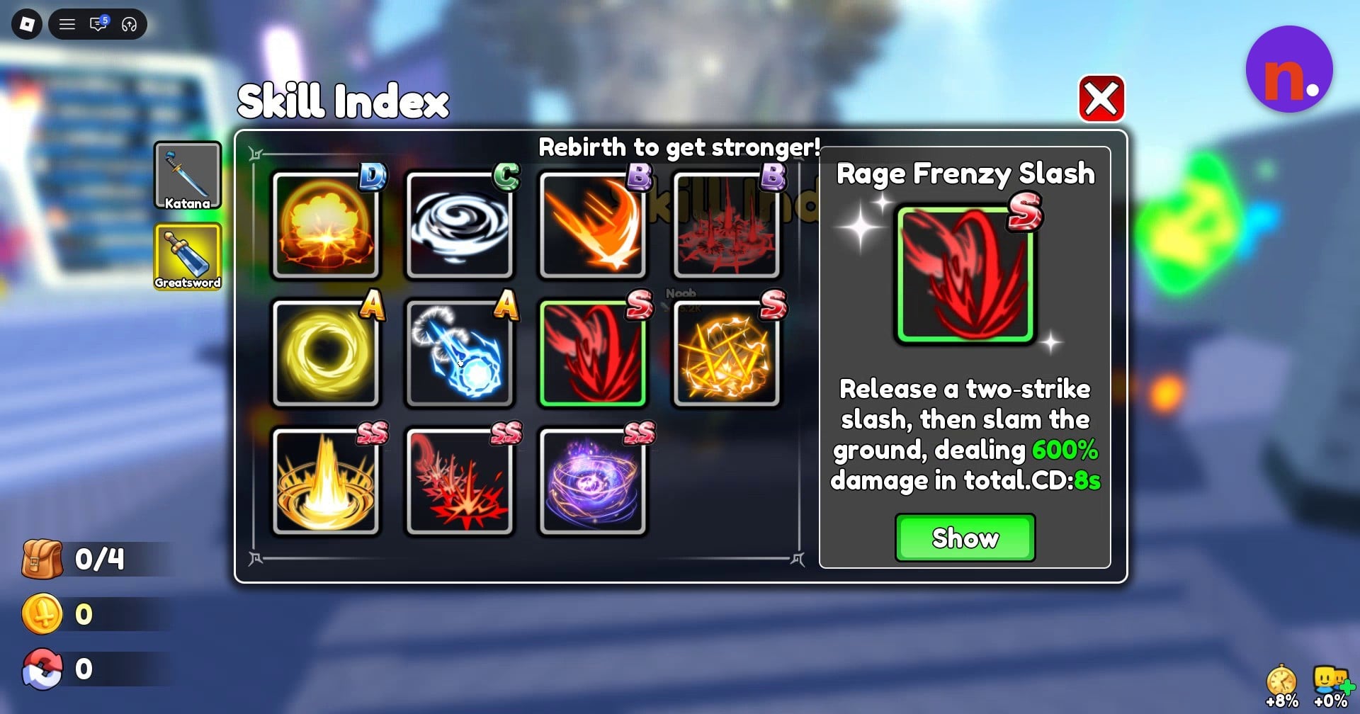 Rage Frenzy Slash’s attack sequence
