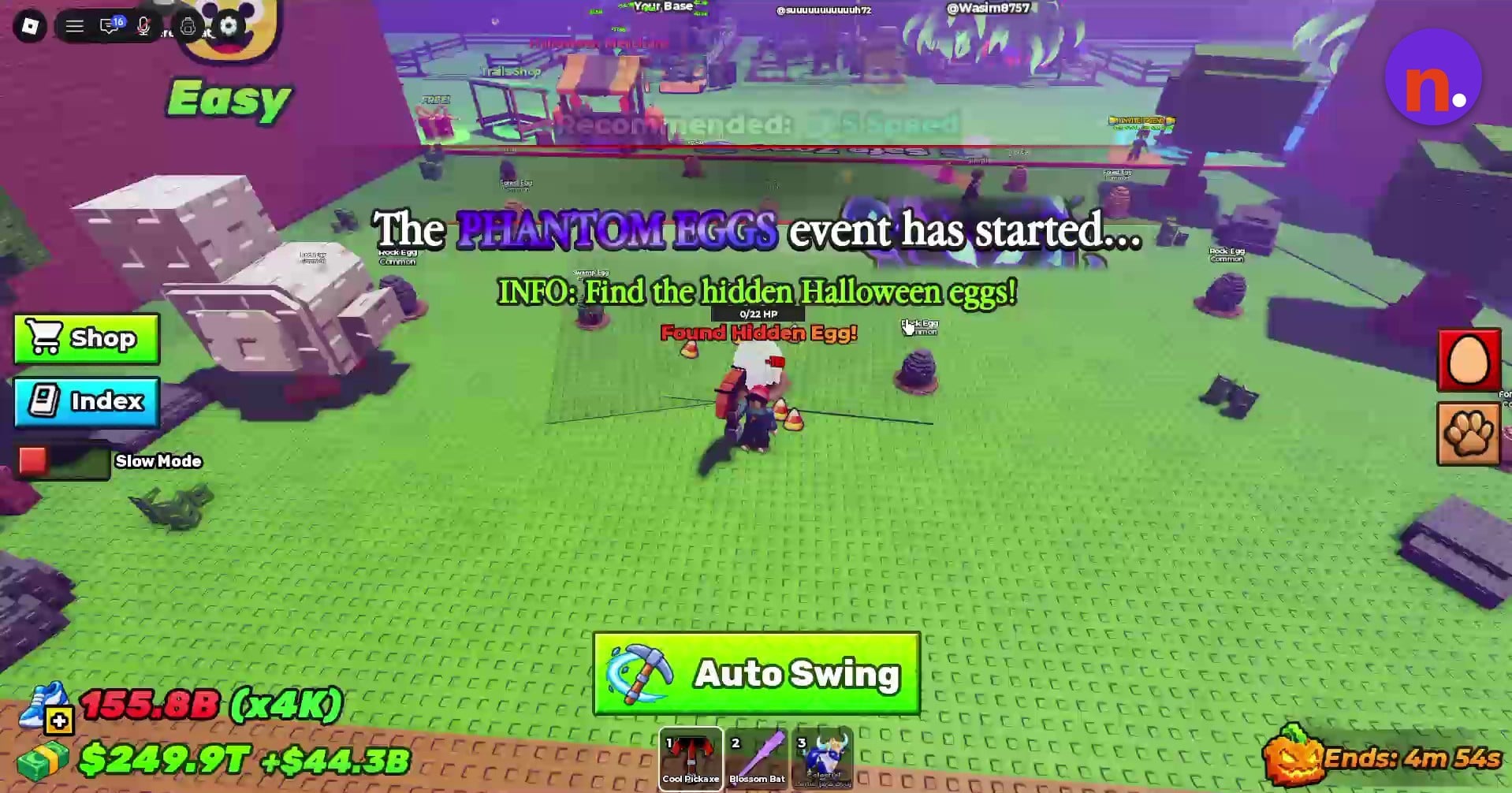 Hidden egg discovery and candy drop