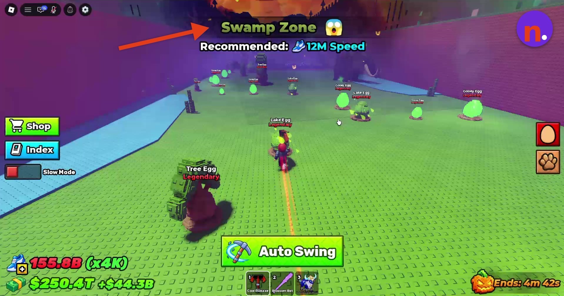 Eggs across Swamp Zone