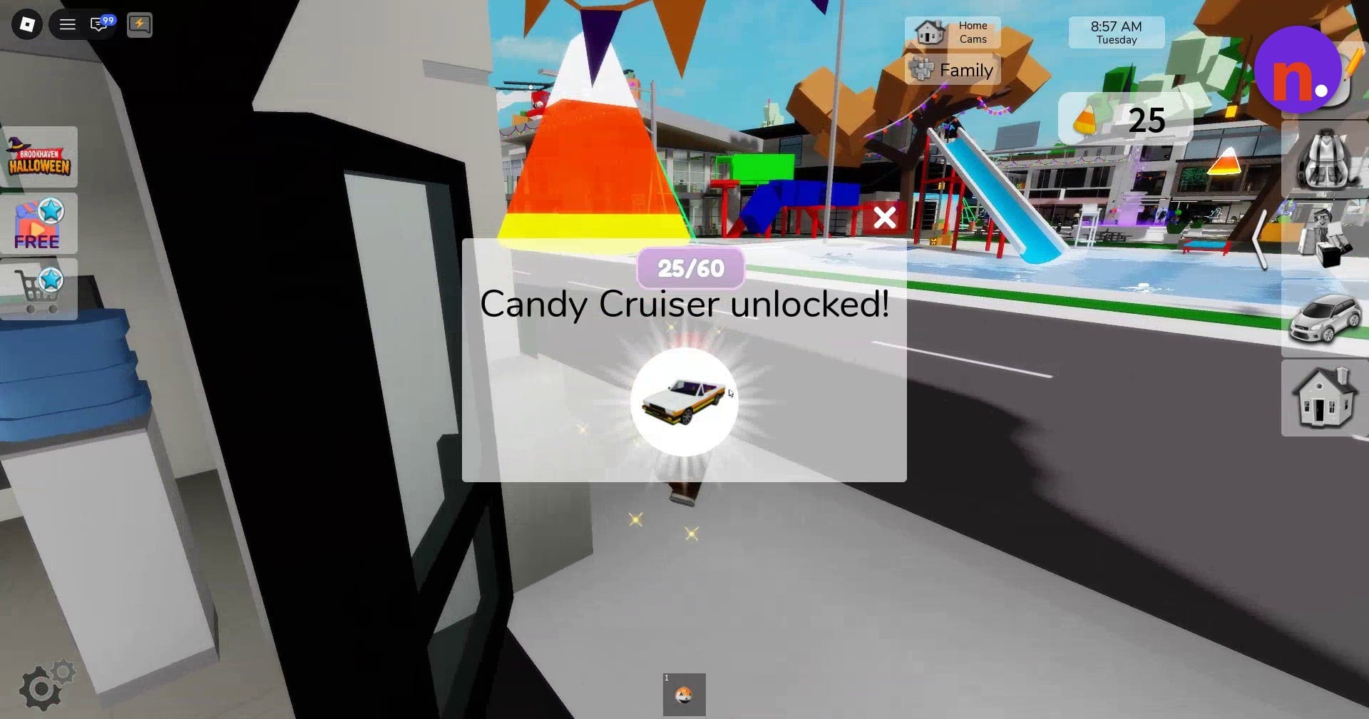 The Halloween vehicle reward unlock popup