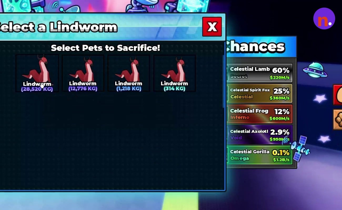 Pet selection list