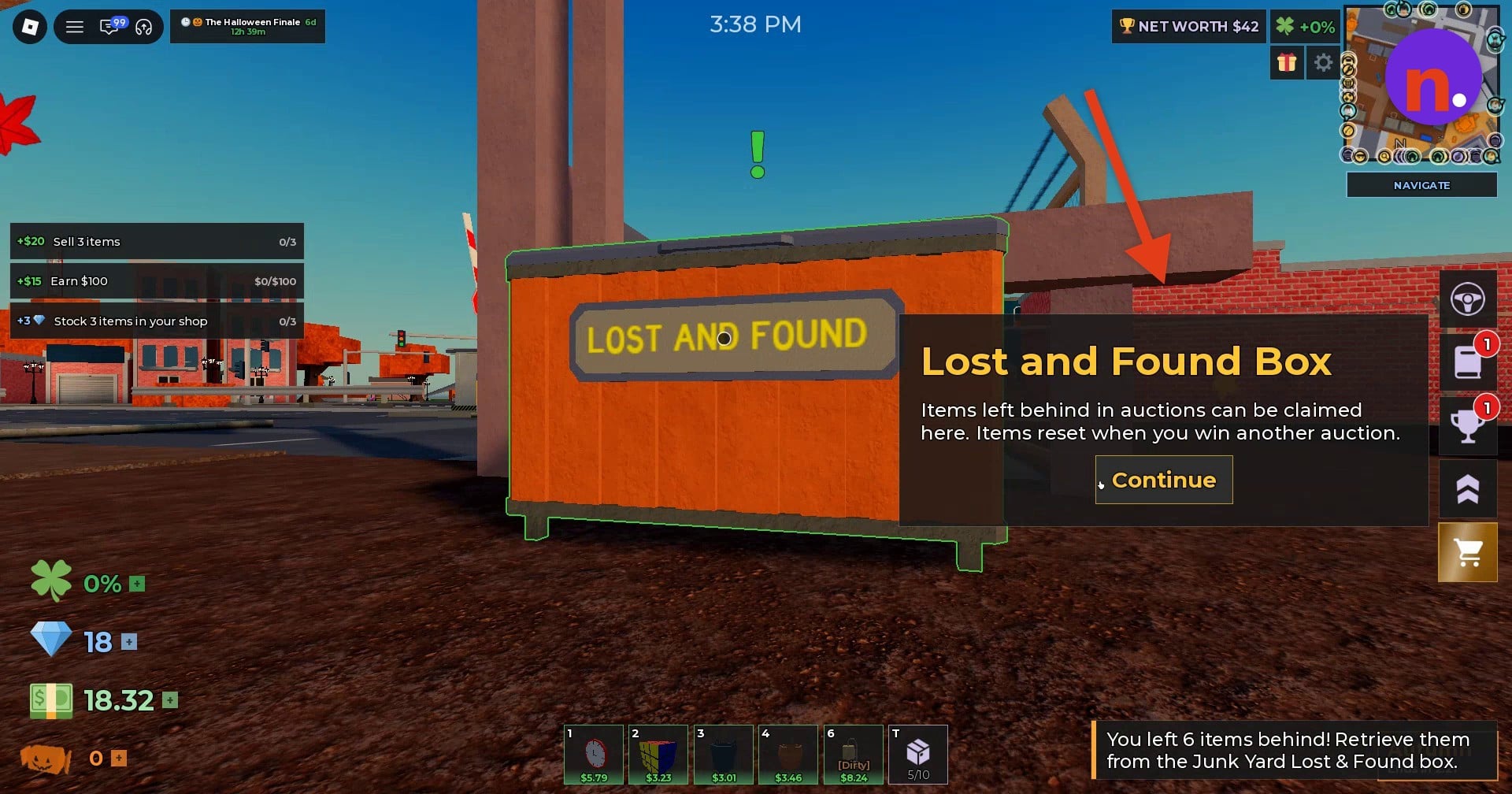 The Junk Yard Lost and Found collection point
