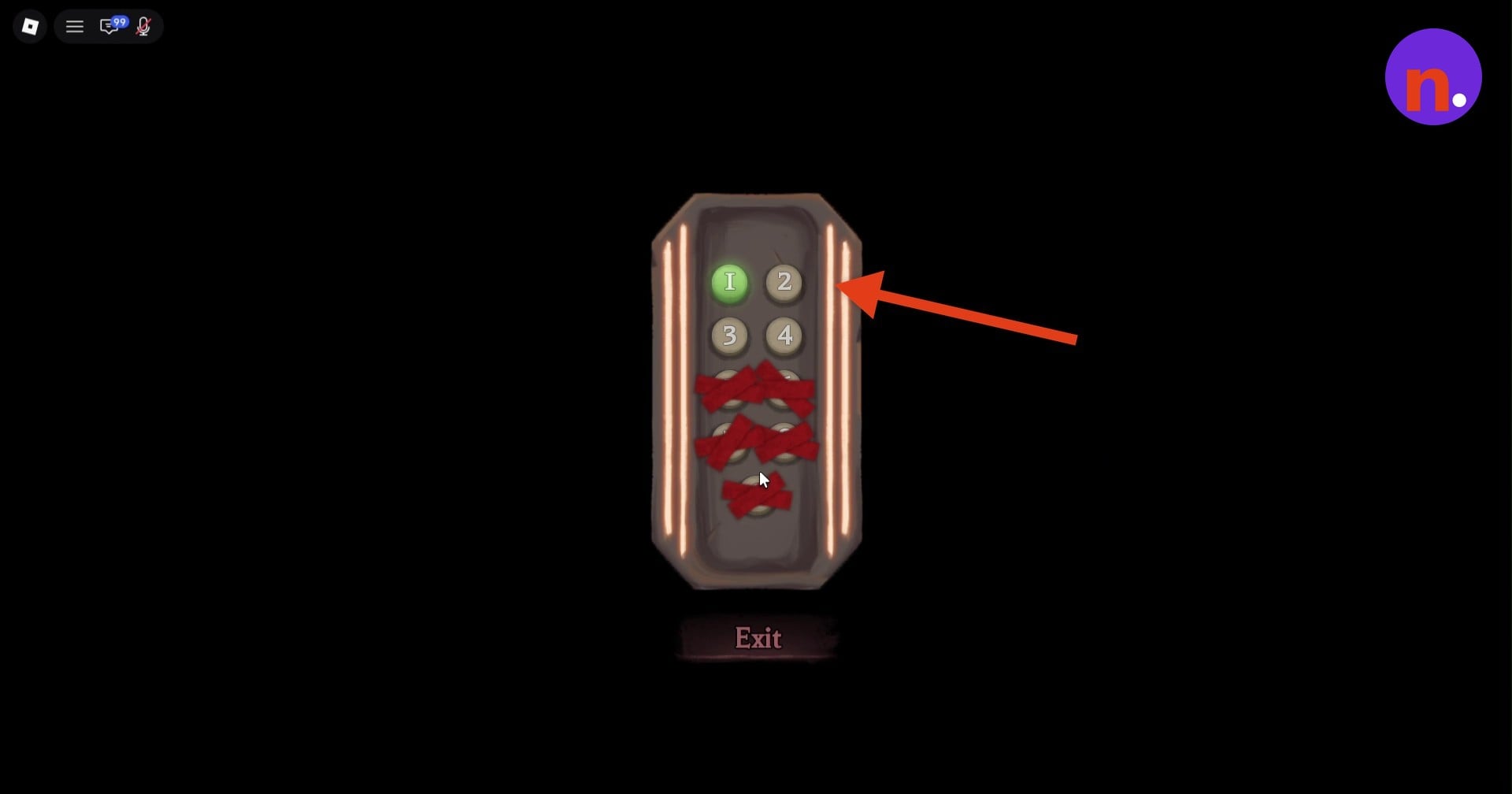 Select button 2 on the elevator panel